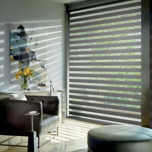 Grey combi / zebra blind: flexible light control and privacy