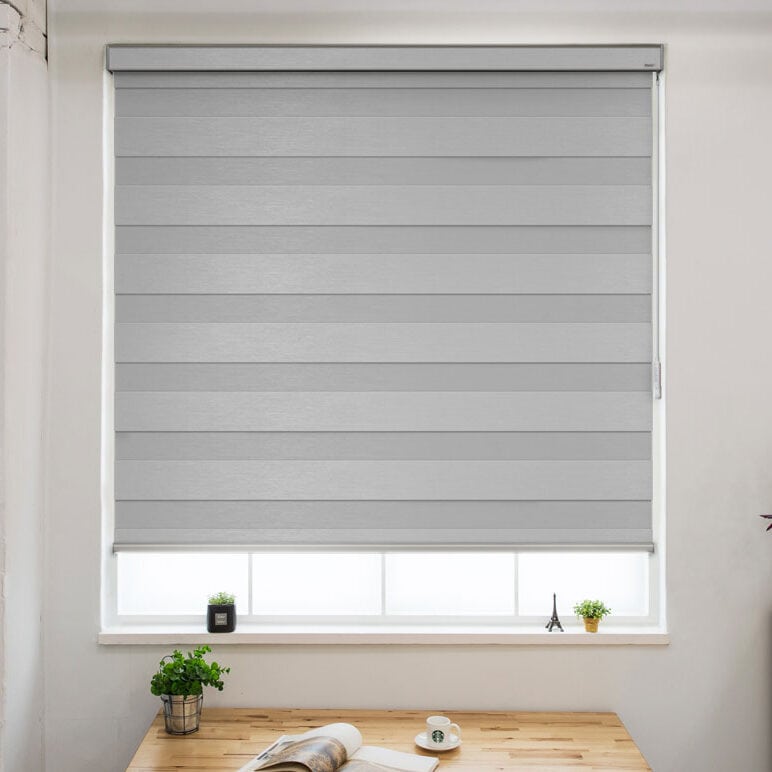 Blackout combi / zebra blind with cassette; flexible control and privacy