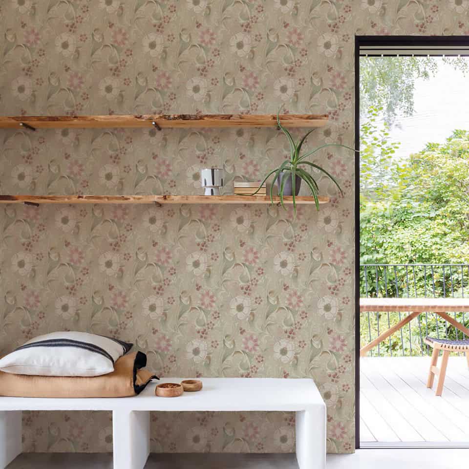 Soft pale floral patterns