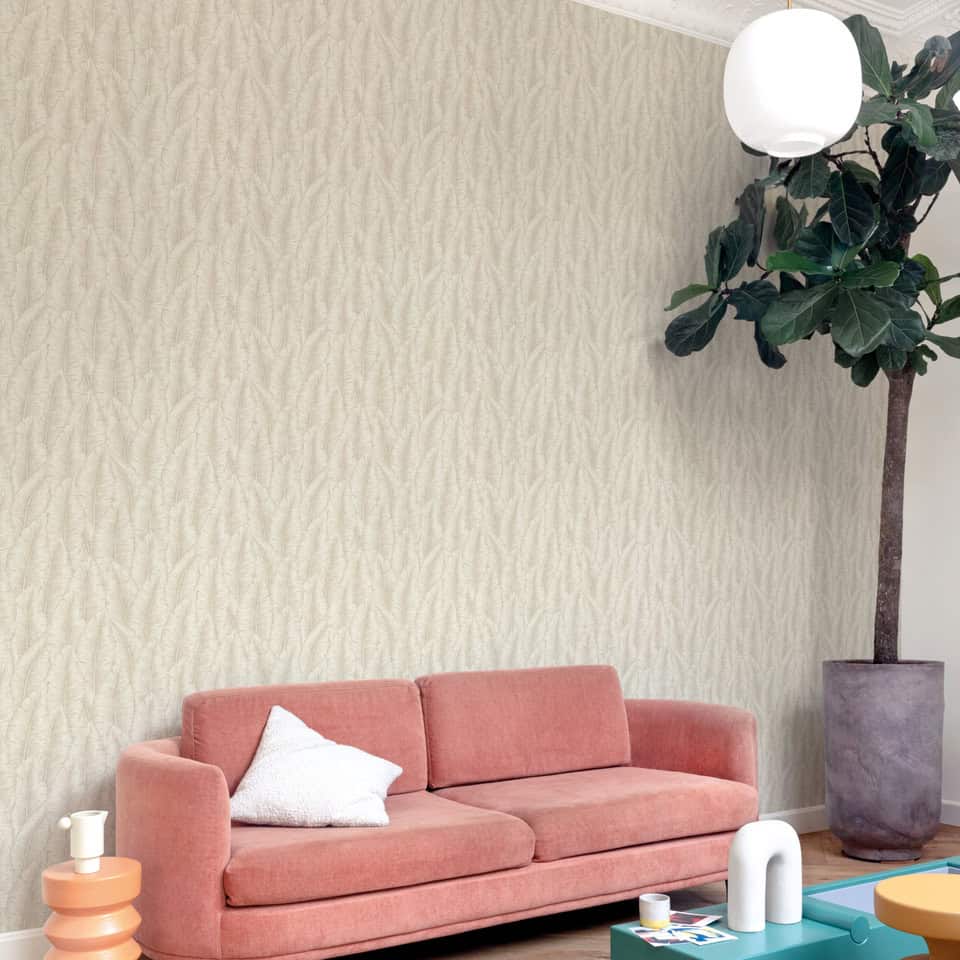 Textured leaves in beige colour