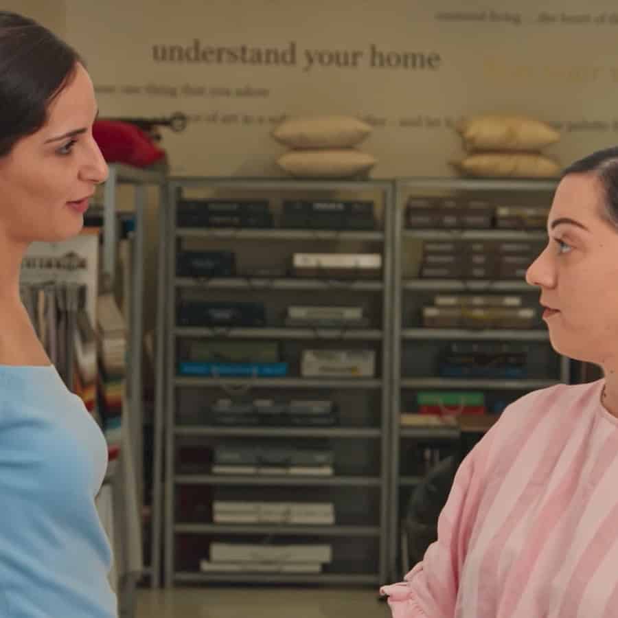 Home Collections person discussing with customer