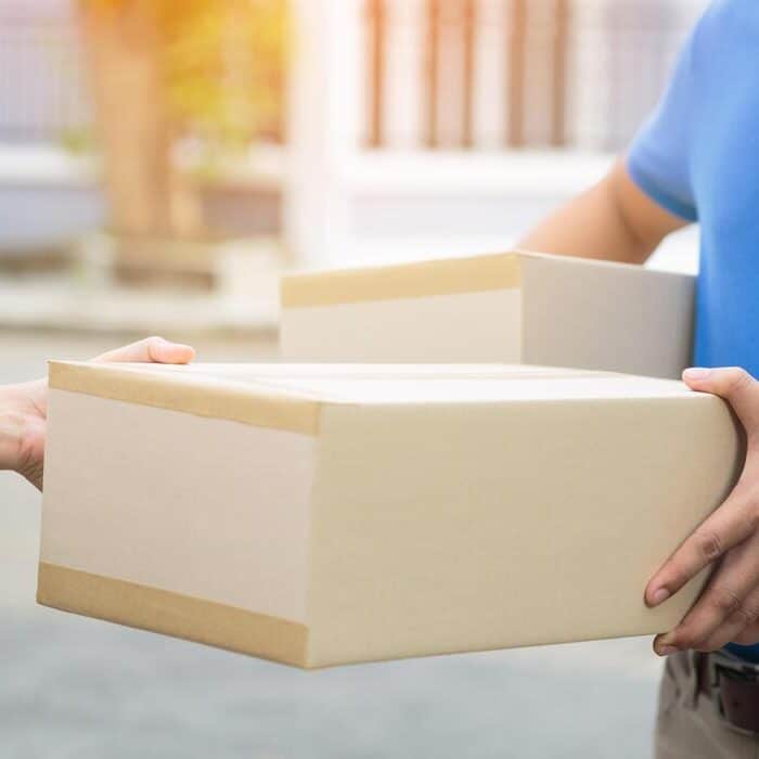 Delivery of a product in a box