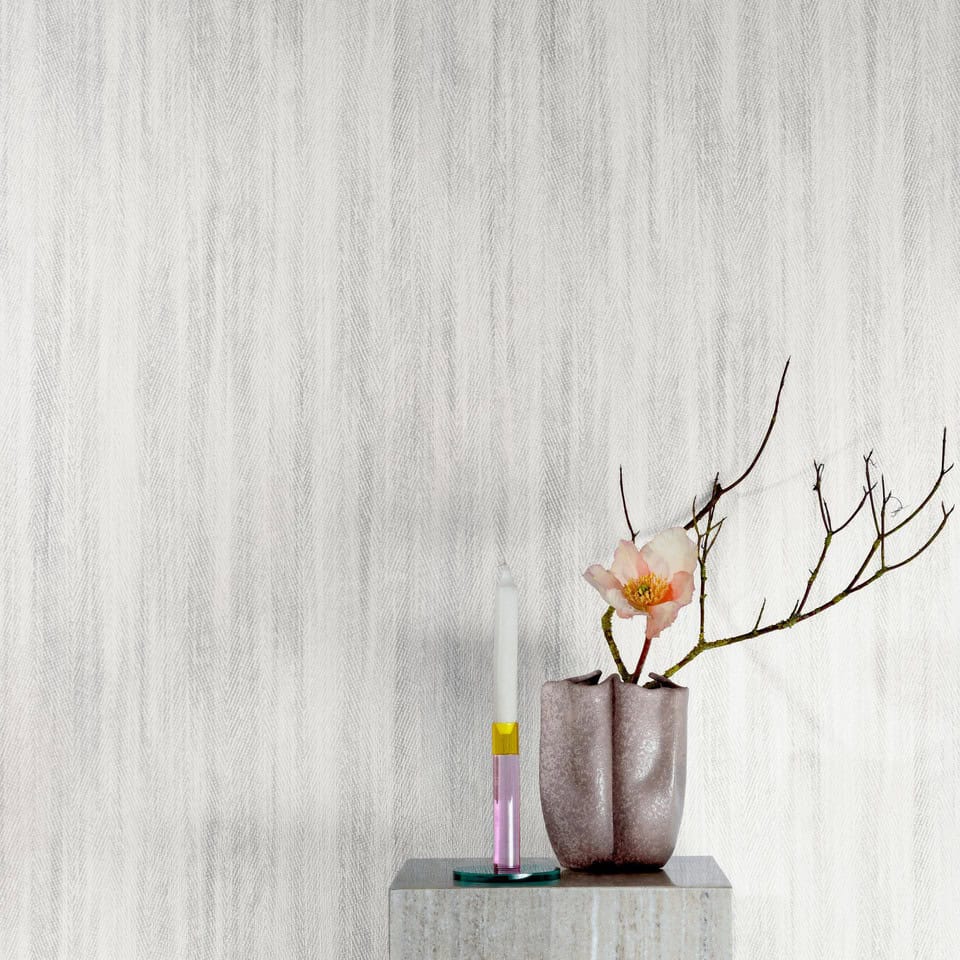 Grey textured wallpaper in abstract stripes
