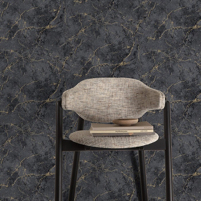 Marble look with gold details - Dark Grey