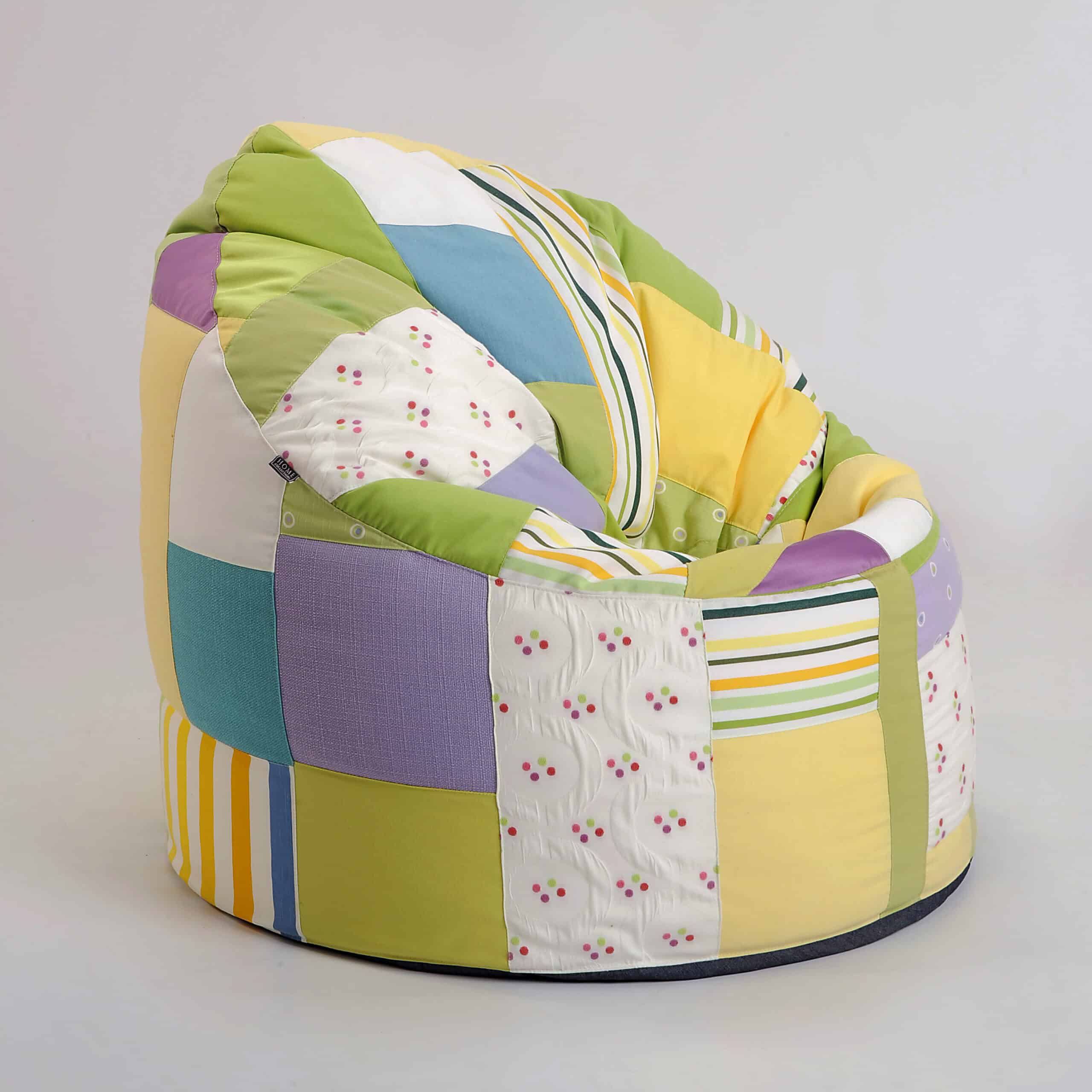 Comfort bean bag with custom patchwork design