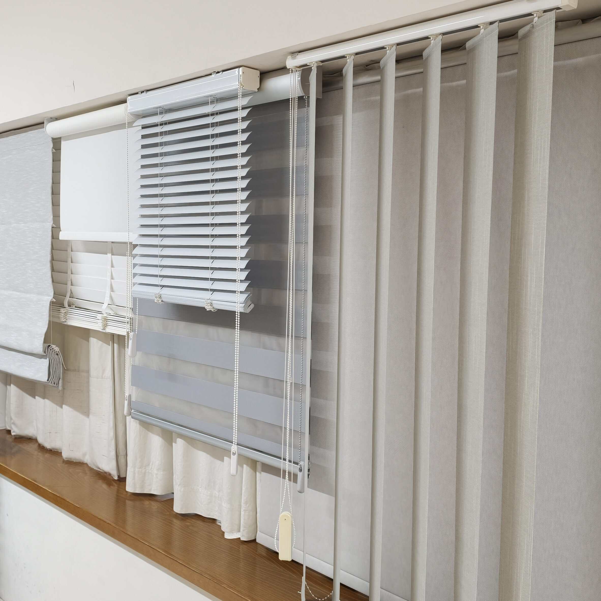 Selection of blinds displayed in store